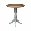 International Concepts Round Pedestal Table, 36 in W X 36 in L X 41.1 in H, Wood, Distressed Hickory/Stone K41-36RT-6B-2
